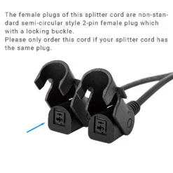 2 Pin Splitter Y Cable Male To Semi-circular 2-pin Female Plug With Lock Buckle 6 2 Pin Splitter Y Cable Male To Semi-circular 2-pin Female Plug With Lock Buckle -Home Tools Shop 0378