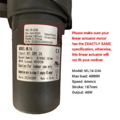 Mulin Power Recliner Motor ML16-246 Linear Actuator Compatible With Catnapper Recliner /Lift Chair/Sofa 5 Mulin Power Recliner Motor ML16-246 Linear Actuator Compatible With Catnapper Recliner /Lift Chair/Sofa -Home Tools Shop 1 533d5a1c 9936 484f a6fb 7f5f4e8e1d92