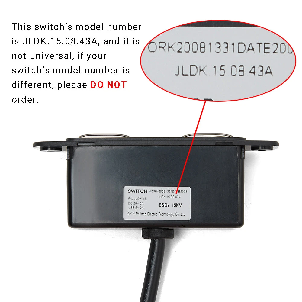 OKIN JLDK.15.08.43A Recliner Switch 2 Button With USB 2 OKIN JLDK.15.08.43A Recliner Switch 2 Button With USB - Image 2