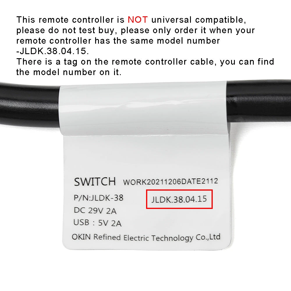 OKIN JLDK.38.04.15 7 Button 7 Pin Remote Controller For Recliner With USB 2 OKIN JLDK.38.04.15 7 Button 7 Pin Remote Controller For Recliner With USB - Image 2