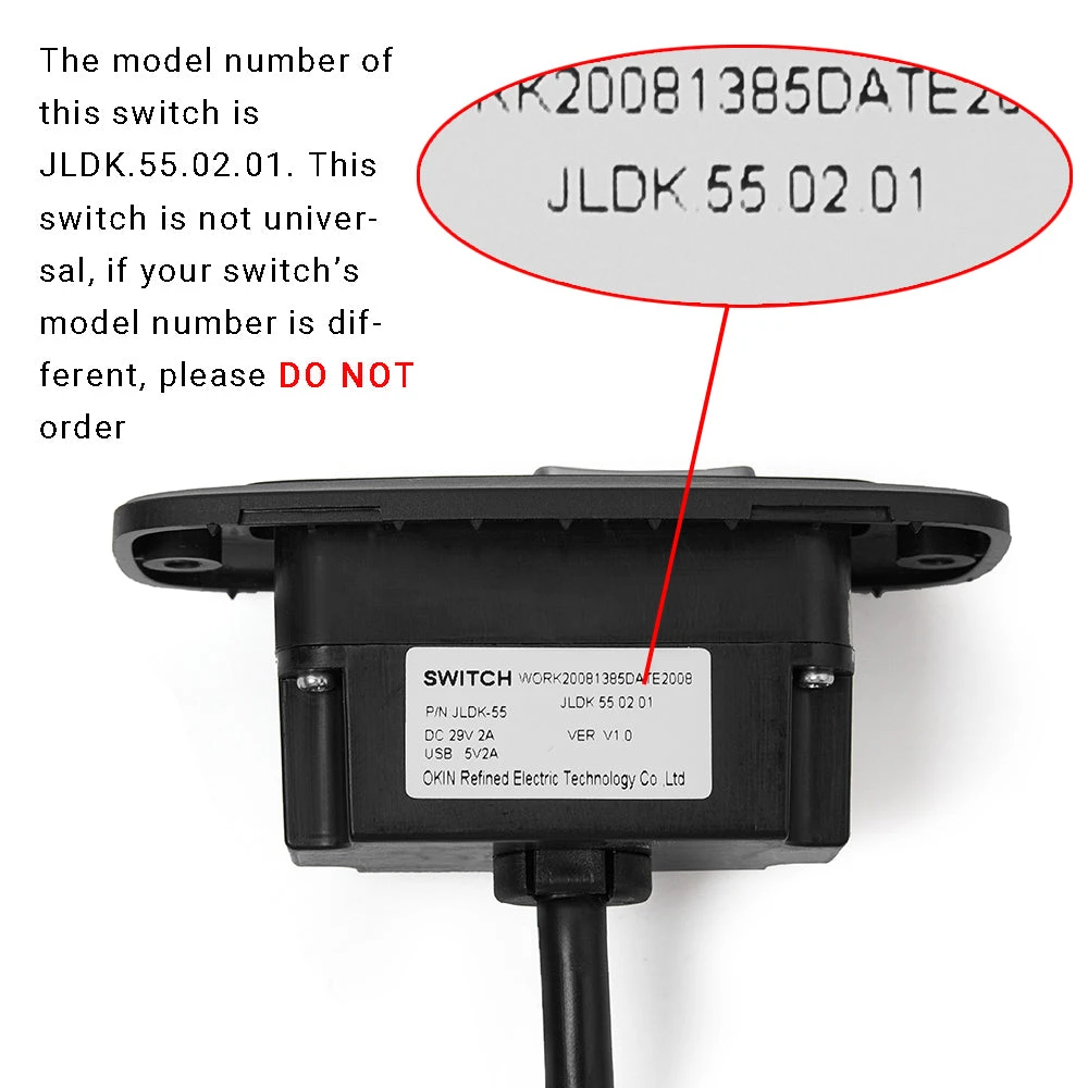 OKIN JLDK.55.02.01 2 Button Recliner Switch With USB 2 OKIN JLDK.55.02.01 2 Button Recliner Switch With USB - Image 2