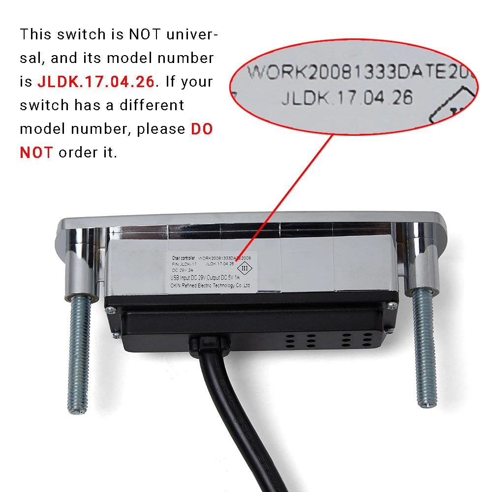OKIN JLDK.17.04.26 Recliner Switch 2 Button With USB 2 OKIN JLDK.17.04.26 Recliner Switch 2 Button With USB - Image 2