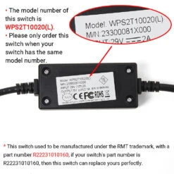 RMT R22231010160/WPS2T10020(L) 2 Button Switch For Recliner/Lift Chair -Home Tools Shop 3X4A8713