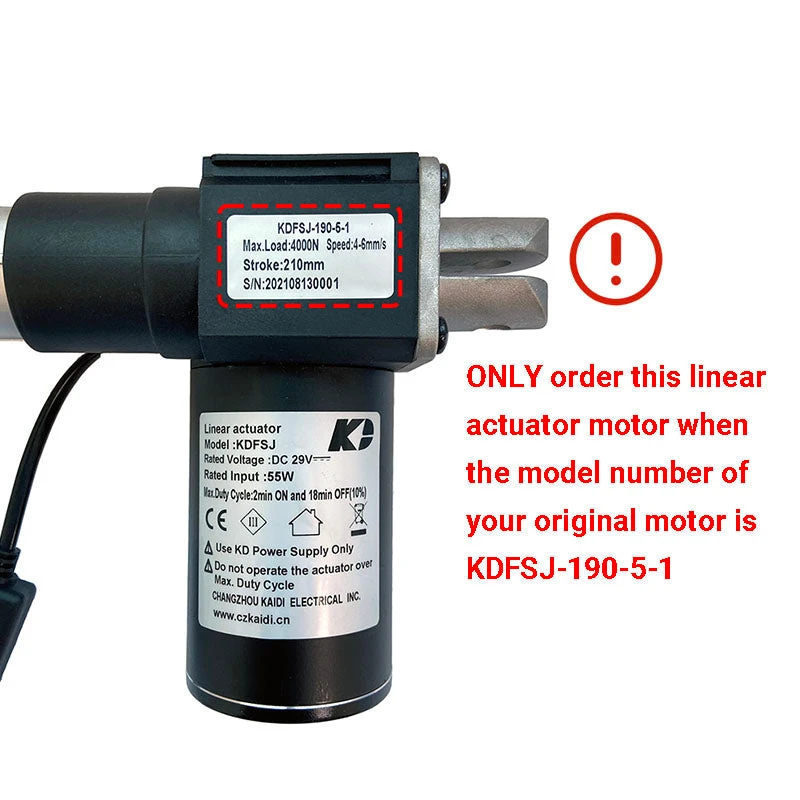 KDFSJ-190-5-1 Kaidi Linear Actuator For Power Recliner Lift Chair 3 KDFSJ-190-5-1 Kaidi Linear Actuator For Power Recliner Lift Chair - Image 3