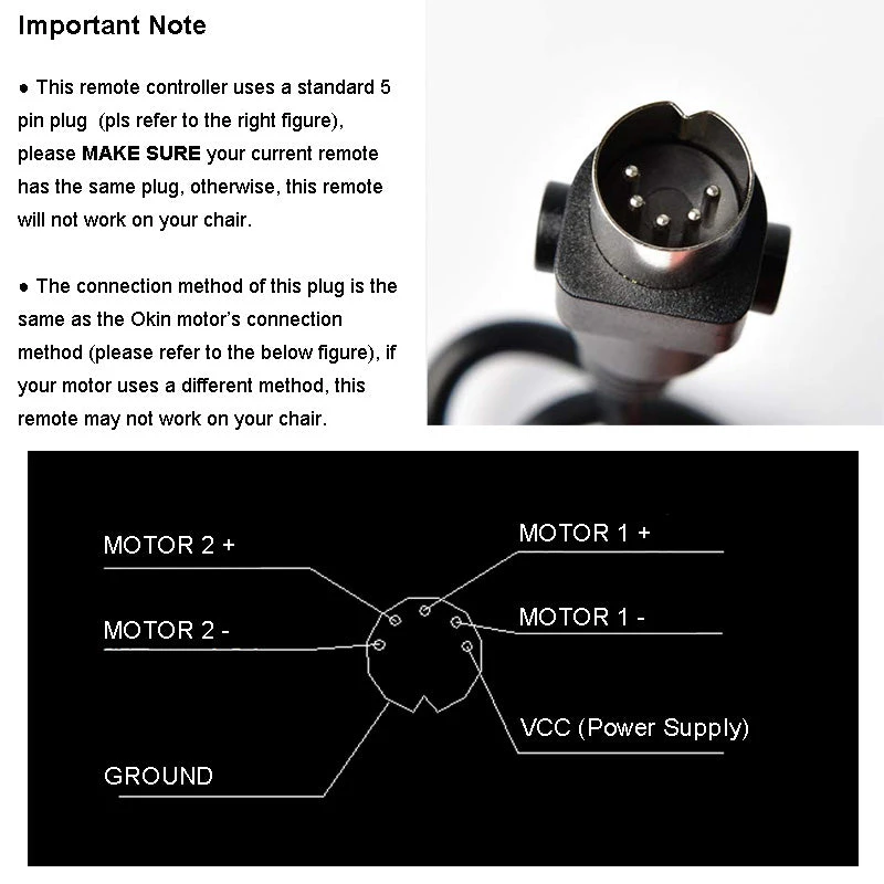 6 Buttons 5 Pin Remote Controller For Lift Chair Or Power Recliner 12 6 Buttons 5 Pin Remote Controller For Lift Chair Or Power Recliner - Image 12