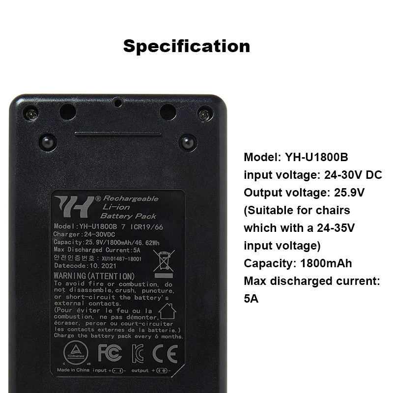 Universal Recliner Battery Pack 24V/29V 1800mAh Rechargable 4 Universal Recliner Battery Pack 24V/29V 1800mAh Rechargable - Image 4