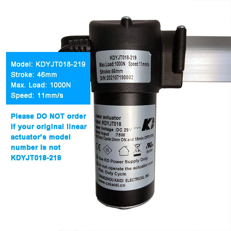 KDYJT018-219 Kaidi Linear Actuator For Power Recliner Lift Chairs Motor Replacement 2 KDYJT018-219 Kaidi Linear Actuator For Power Recliner Lift Chairs Motor Replacement - Image 2