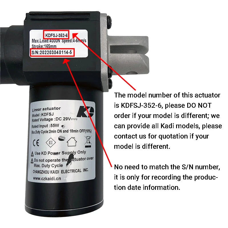 Kaidi KDFSJ-352-6 Linear Actuator Motor Assembly 2 Kaidi KDFSJ-352-6 Linear Actuator Motor Assembly - Image 2