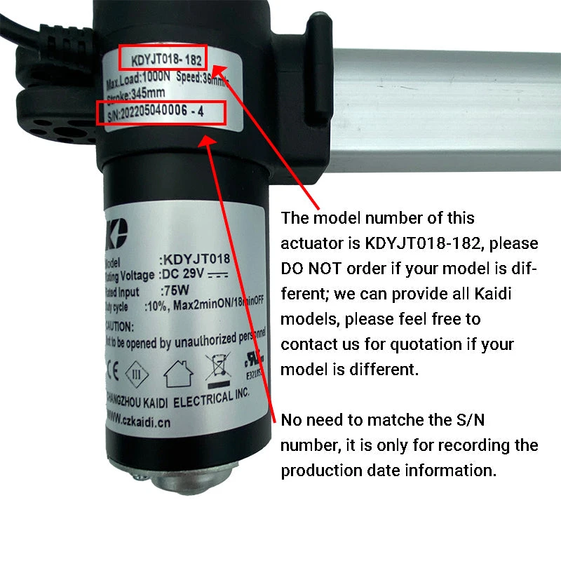 Kaidi KDYJT018-182 Linear Actuator Motor Assembly 2 Kaidi KDYJT018-182 Linear Actuator Motor Assembly - Image 2