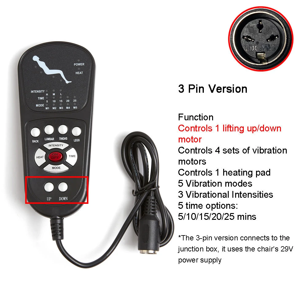 Replacement Massage Function Remote Handset Controller For Recliner Lift Chair 4 Replacement Massage Function Remote Handset Controller For Recliner Lift Chair - Image 4