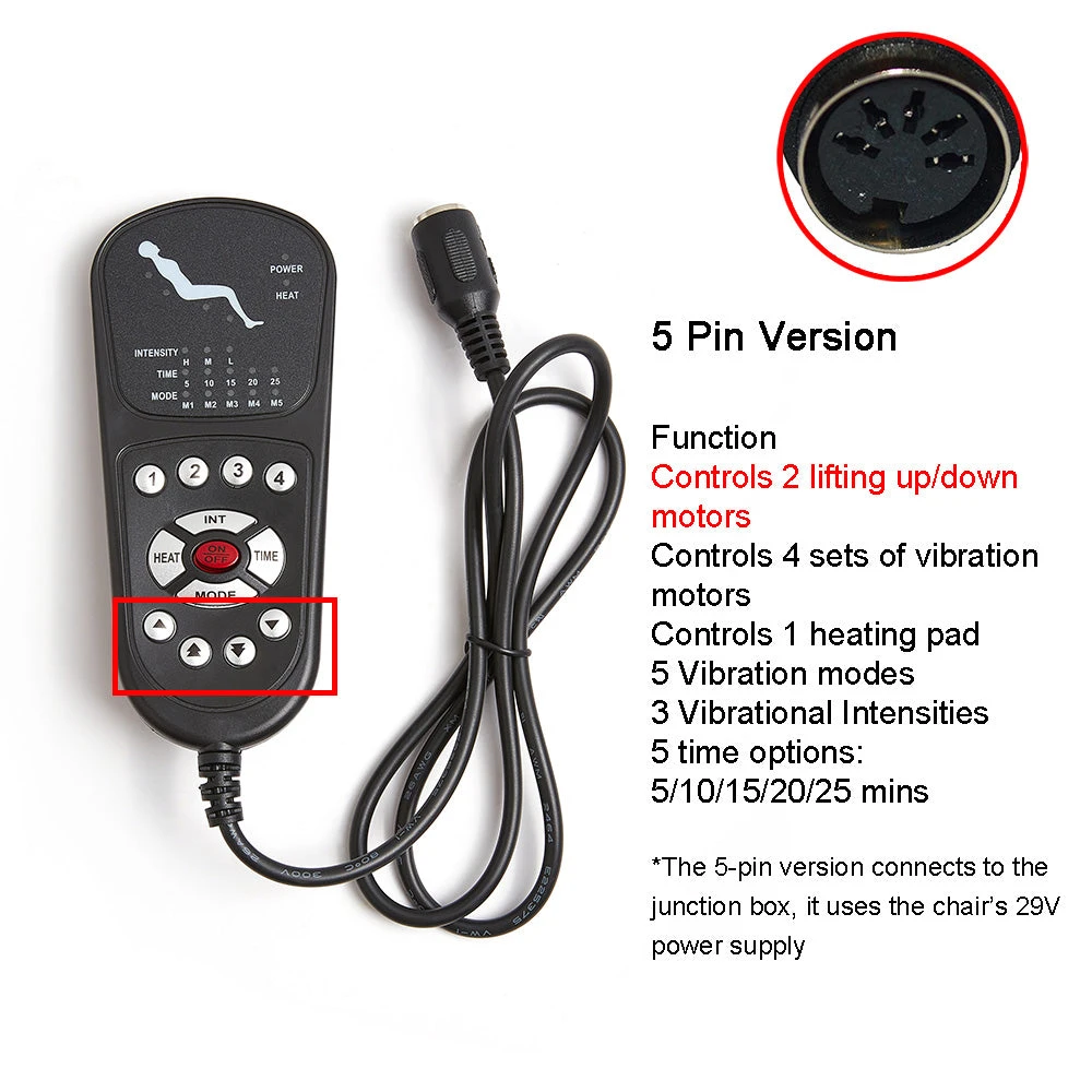 Replacement Massage Function Remote Handset Controller For Recliner Lift Chair 5 Replacement Massage Function Remote Handset Controller For Recliner Lift Chair - Image 5